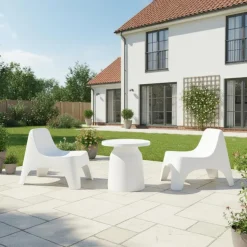 Outdoor Resin Stackable Seat - White Outlet