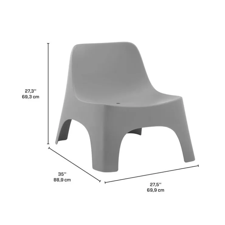 Outdoor Resin Stackable Seat - Grey Online