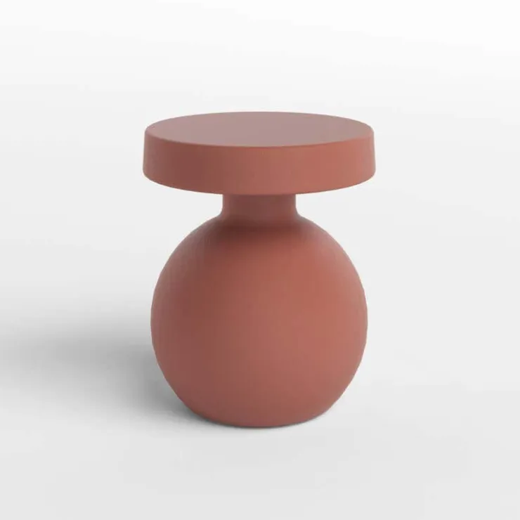 Meubles South Shore Outdoor Rounded-Base Side Table Terracota Sale