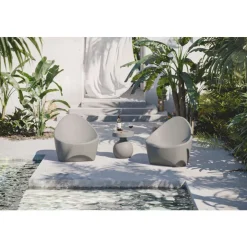 Meubles South Shore Outdoor Rounded-Base Side Table Greige Clearance