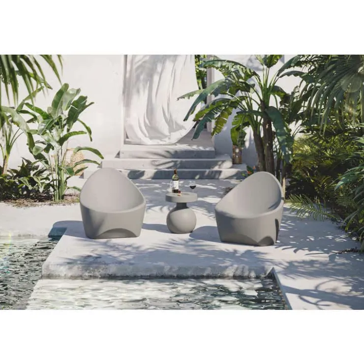 Meubles South Shore Outdoor Rounded-Base Side Table Greige Clearance
