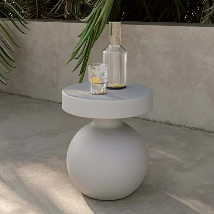 Meubles South Shore Outdoor Rounded-Base Side Table Greige Clearance