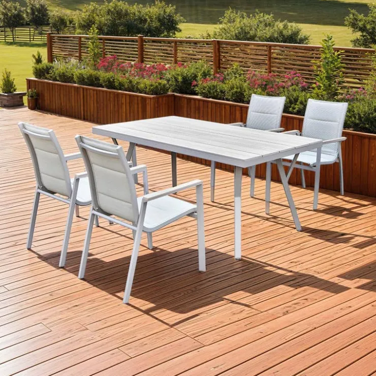 Outdoor Textilene and Aluminum Chair Greige