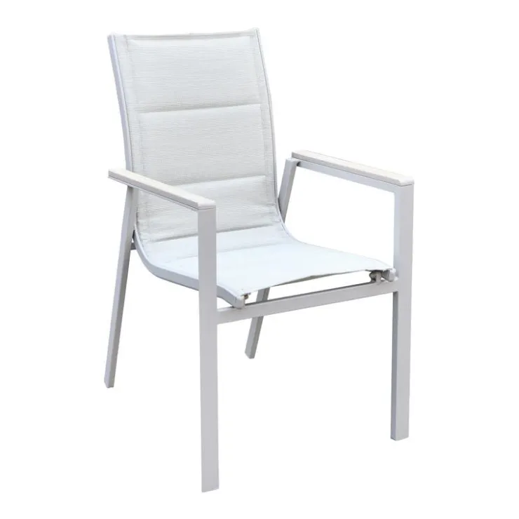 Outdoor Textilene and Aluminum Chair Greige