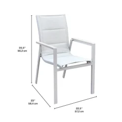 Outdoor Textilene and Aluminum Chair Greige