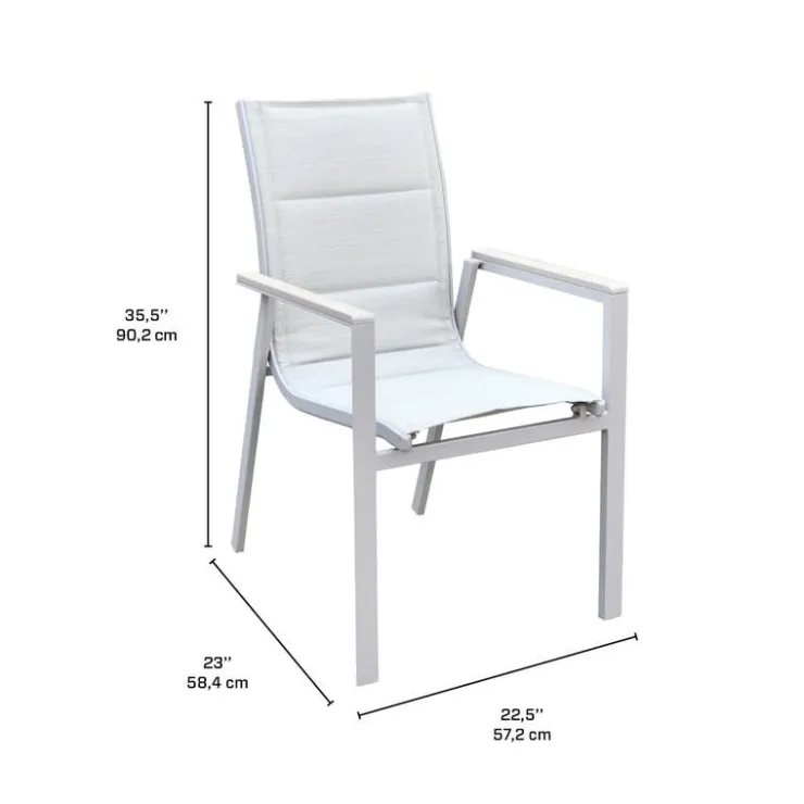 Outdoor Textilene and Aluminum Chair Greige