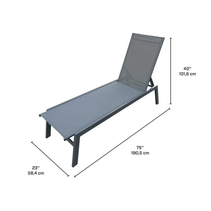 Outdoor Textilene Lounge Chair - Grey Online