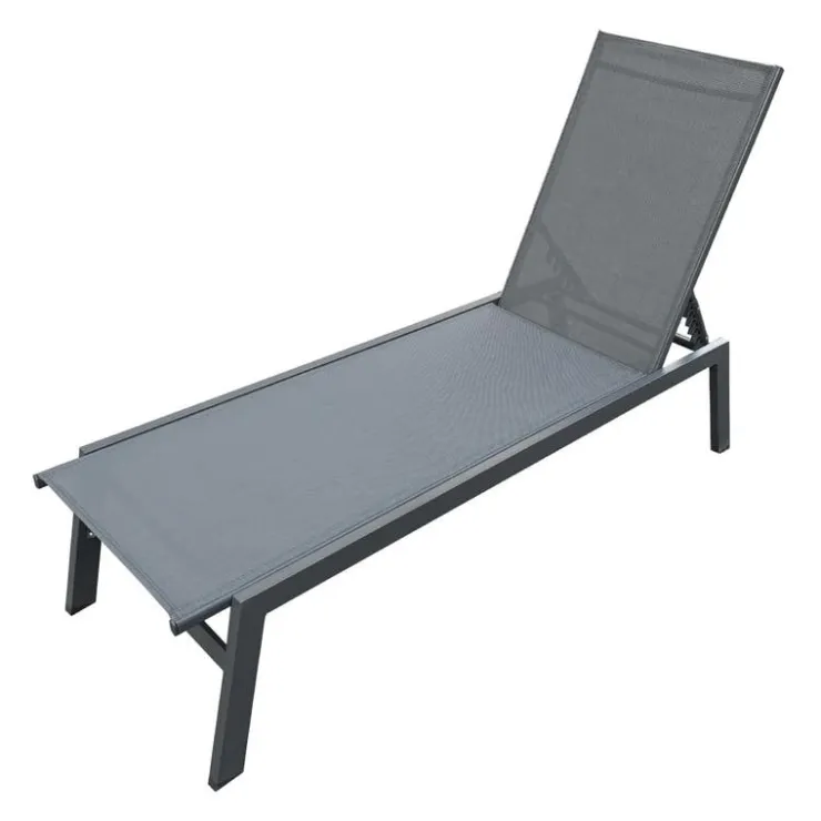 Outdoor Textilene Lounge Chair - Grey Online