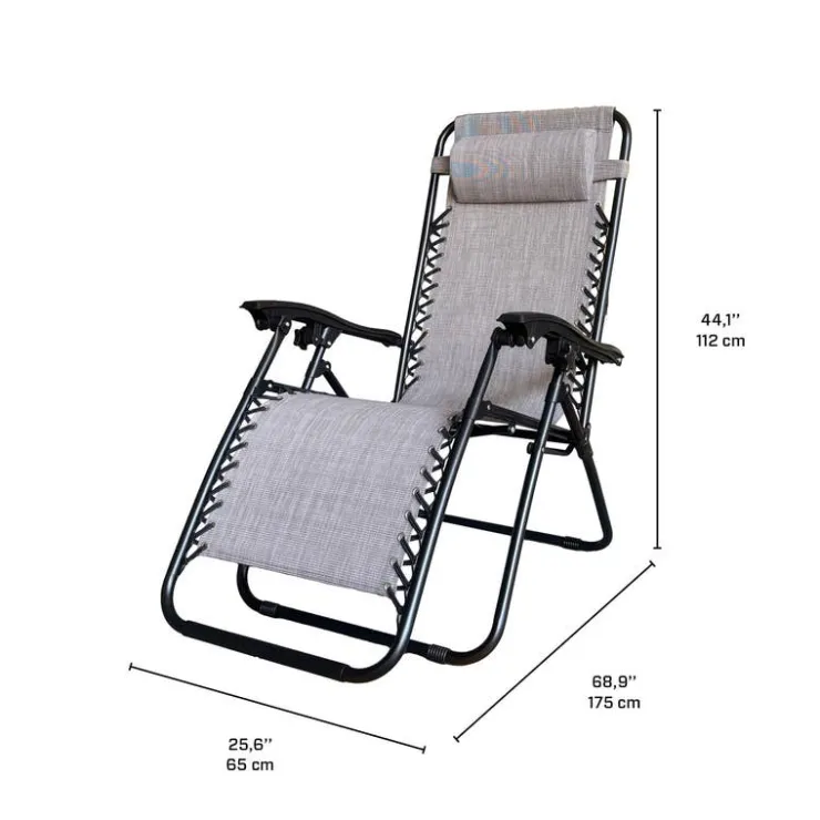 Outdoor Textilene Zero Gravity Folding Chair - Grey Sale
