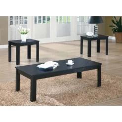 Monarch 3Pcs Coffee Table Set - Black Discount