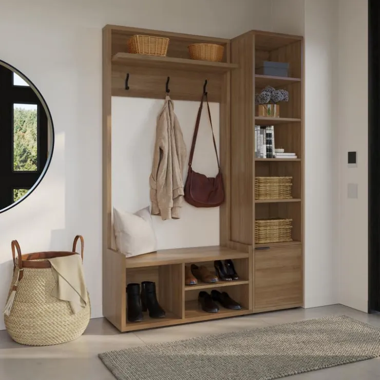 Nexera 2-Piece Entryway Furniture Set – Brown Fashionista