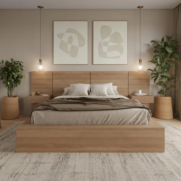 Nexera 4-Piece King Bed Set (78") - Brown Oak Best