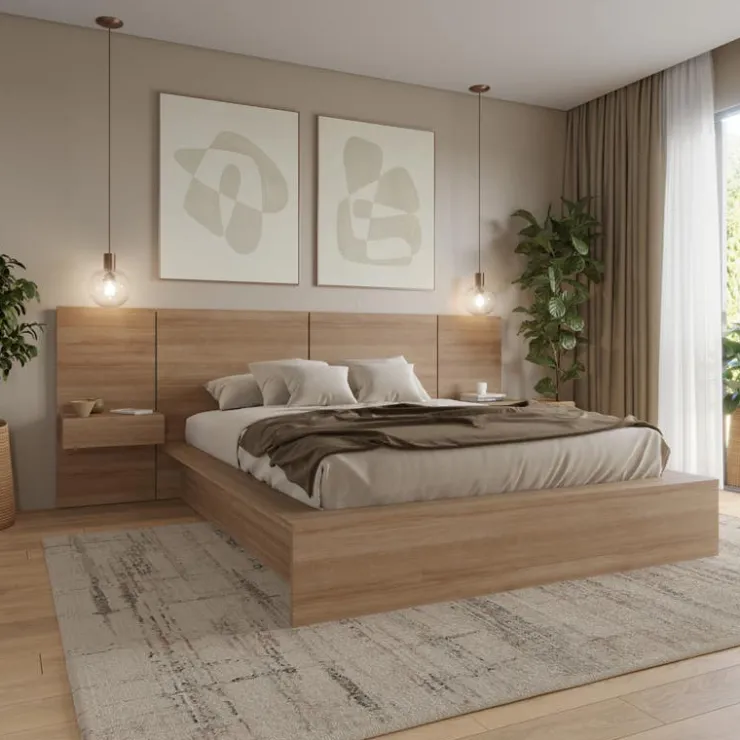 Nexera 4-Piece King Bed Set (78") - Brown Oak Best
