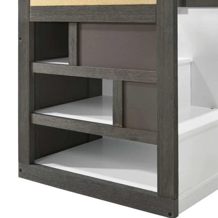 5-Piece Twin Loft Bed with Storage and Desk (39") Grey Best