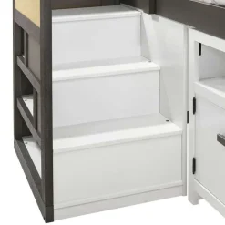 5-Piece Twin Loft Bed with Storage and Desk (39") Grey Best