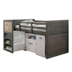 5-Piece Twin Loft Bed with Storage and Desk (39