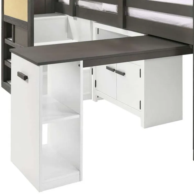 5-Piece Twin Loft Bed with Storage and Desk (39") Grey Best