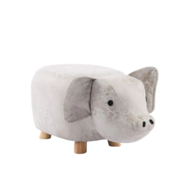 Piglet-Shaped Kids Pouf – 13.4" x 23.22" x 14.2" Beige Clearance