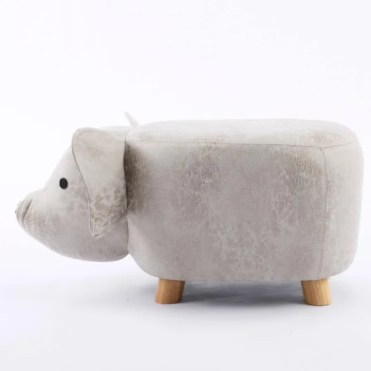Piglet-Shaped Kids Pouf – 13.4" x 23.22" x 14.2" Beige Clearance