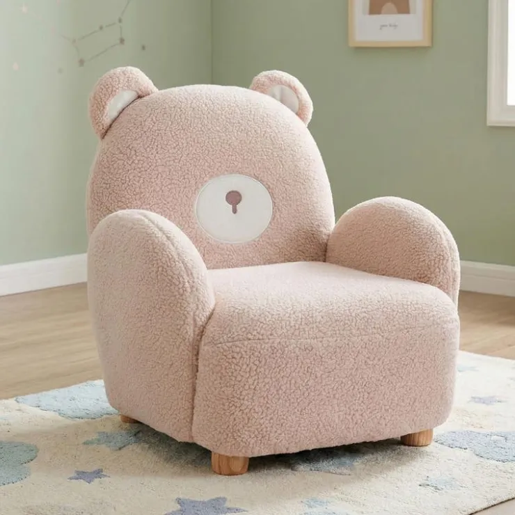 Pink Bear-Shaped Kids Armchair – 22.4" x 22.6" x 22.4" Beige Online