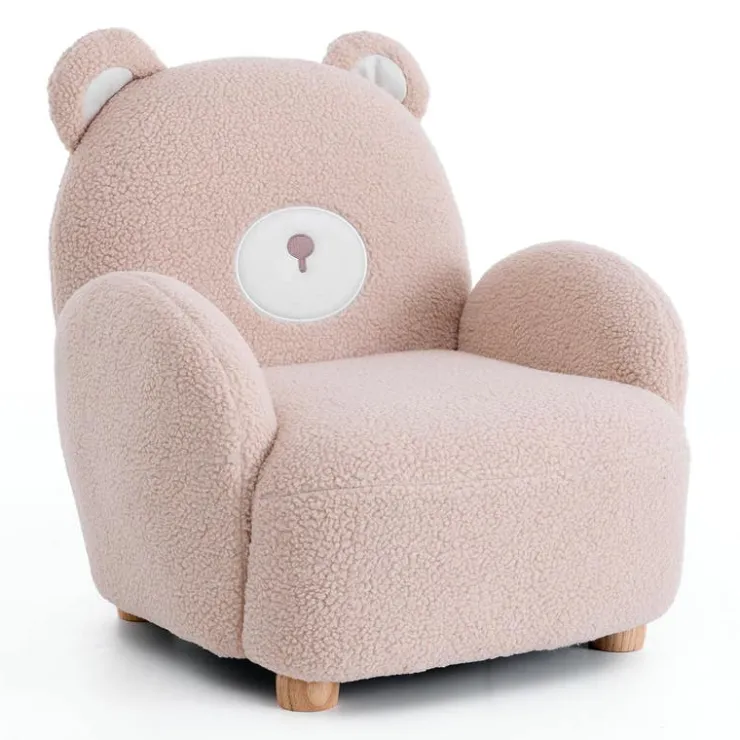 Pink Bear-Shaped Kids Armchair – 22.4" x 22.6" x 22.4" Beige Online