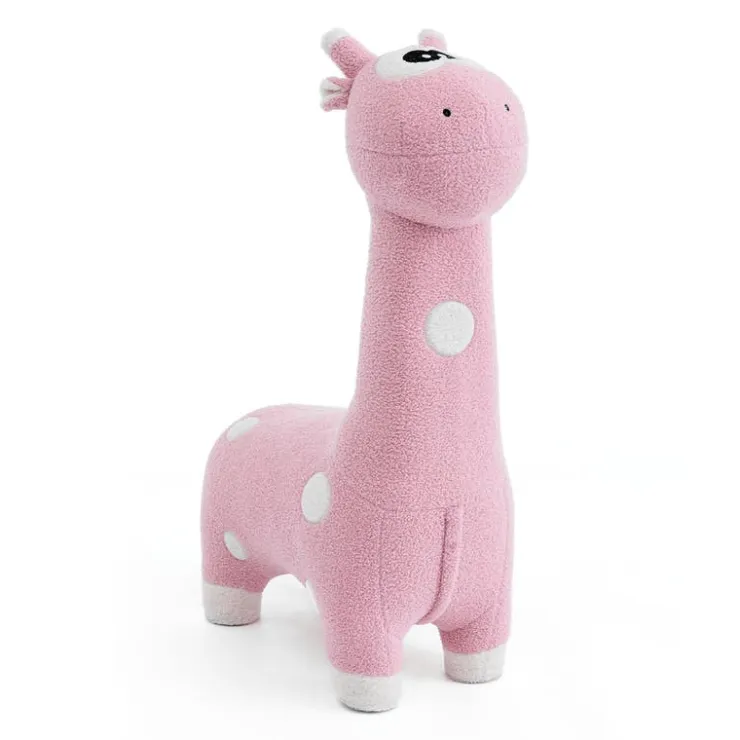 Giraffe-Shaped Kids Pouf – 29.5" x 11.4" x 40.2" Pink Clearance