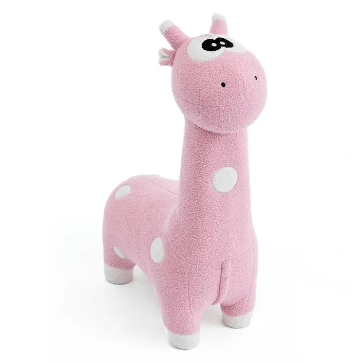 Giraffe-Shaped Kids Pouf – 29.5" x 11.4" x 40.2" Pink Clearance