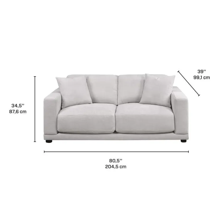 Sofa By Fancy Plushy Loveseat GREIGE New