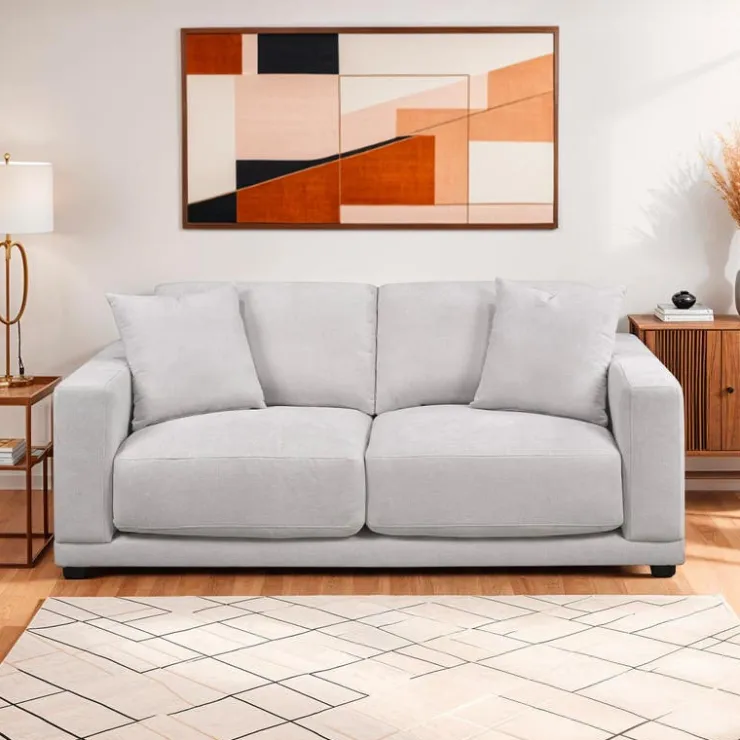 Sofa By Fancy Plushy Loveseat GREIGE New