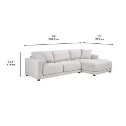 Sofa By Fancy Plushy Sectional with Right-Side Chaise GREIGE