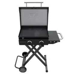 CHARBROIL Portable Propane Gas Griddle with 2 Burners - 24 000 BTU Black Hot