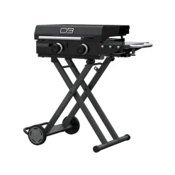 CHARBROIL Portable Propane Gas Griddle with 2 Burners - 24 000 BTU Black Hot
