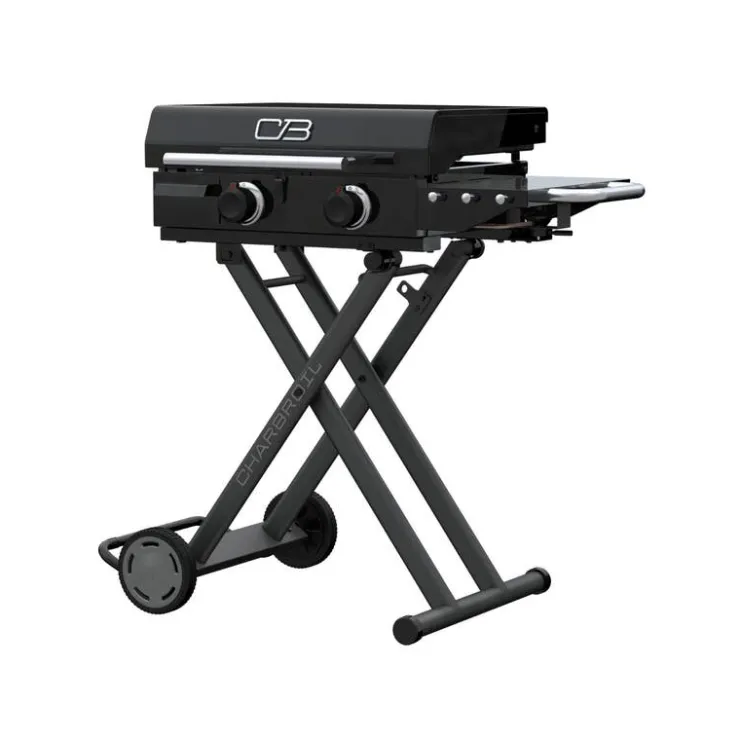 CHARBROIL Portable Propane Gas Griddle with 2 Burners - 24 000 BTU Black Hot