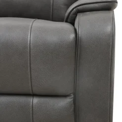 Power Leather Recliner with Adjustable Headrest - Grey Charocal grey Clearance