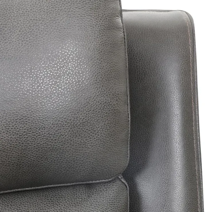 Power Leather Recliner with Adjustable Headrest - Grey Charocal grey Clearance