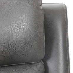 Power Leather Reclining Sofa with Adjustable Headrests - Grey Charocal grey Clearance