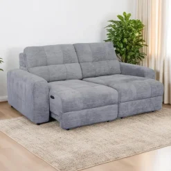 Power Modular Loveseat with Sliders - 2 pcs Grey Clearance