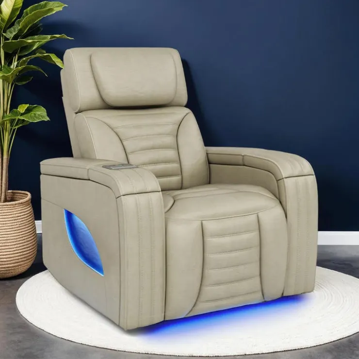 Power Modular Recliner with Massage, Heat, and Retractable Cup Holders Beige Best