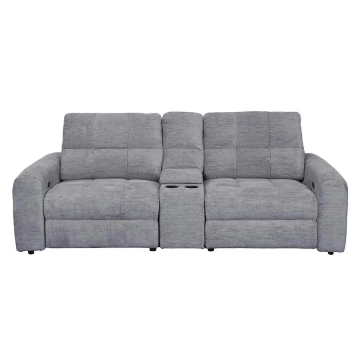 Power Modular Reclining Loveseat and Console - 3 pcs Grey Hot