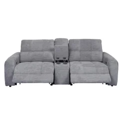 Power Modular Reclining Loveseat and Console - 3 pcs Grey Hot