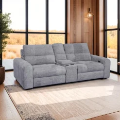 Power Modular Reclining Loveseat and Console - 3 pcs Grey Hot
