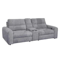 Power Modular Reclining Loveseat and Console - 3 pcs Grey Hot