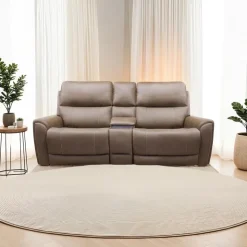 Power Modular Reclining Loveseat with Console - 3 pcs Cappuccino Sale