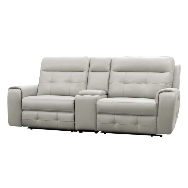 Power Modular Reclining Loveseat with Console and USB Ports - 3 pcs Beige/Light Grey Best
