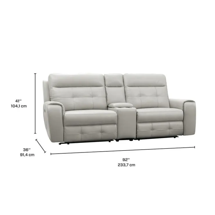 Power Modular Reclining Loveseat with Console and USB Ports - 3 pcs Beige/Light Grey Best