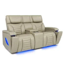 Power Modular Reclining Loveseat with Massage, Heat, and Console - 3 pcs BEIGE New