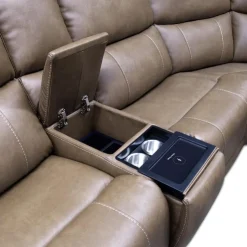 Power Modular Reclining Sectional with Console - 6 pcs Cappuccino Best
