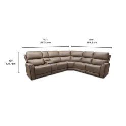 Power Modular Reclining Sectional with Console - 6 pcs Cappuccino Best