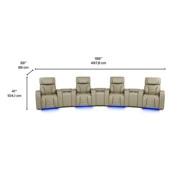 Power Modular Reclining Sofa with Massage, Heat, and Angular Consoles - 7 pcs BEIGE Sale