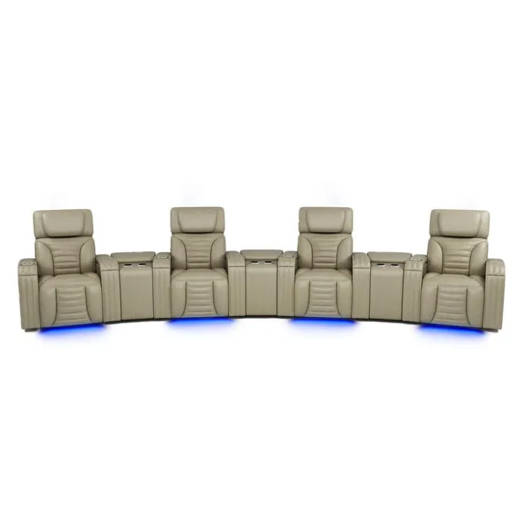 Power Modular Reclining Sofa with Massage, Heat, and Angular Consoles - 7 pcs BEIGE Sale